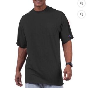 Champion Men's Short Sleeve Crewneck Pocket T-Shirt in Black